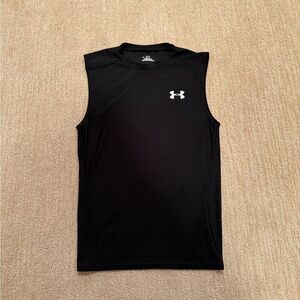 Mens Under Armour Black Cut Off Tank Top